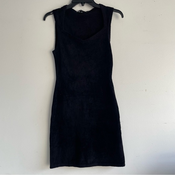 New! Theory Black Micro Velvet Sleeveless Mini Dress nwot 22735 - Picture 3 of 11